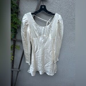 Murlong Cres Estelle Mini Silk Dress in Ivory New with Tags!
